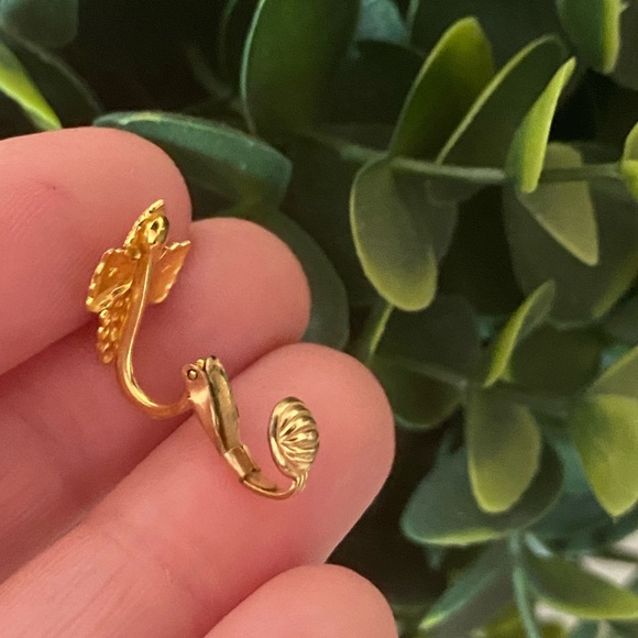 Vintage Landstrom’s Black Hills Gold 10kt Clip On Earrings grapes leaves Jewelry - Picture 4 of 8